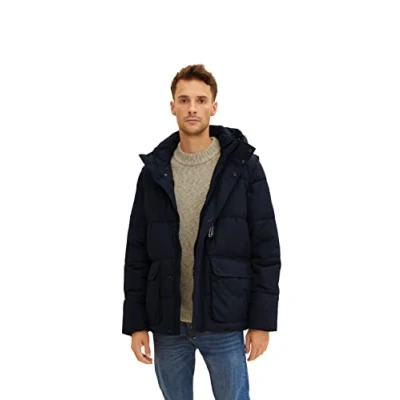 Afbeelding van TOM TAILOR Uomini Puffer jas met capuchon 1032491, 10668 Sky Captain Blue, XXL