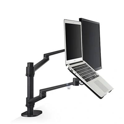 Afbeelding van ThingyClub® Laptop Monitor Beugel arm (tot 27 inch) Verstelbaar Kabelbeheer standaard Monitorbeugel Zwart