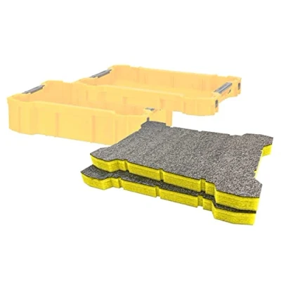 Afbeelding van Shadow Foam ToughSystem 2.0 gereedschapslade Inserts [Twin Pack] voor DeWalt Toolboxes Tool Organisatie (30 mm, geel)