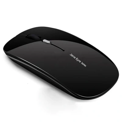 Afbeelding van Uiosmuph Q5 Draadloze Muis, 2,4 GHz USB oplaadbaar muis met nano ontvanger slanke stille gamingmuis voor Windows PC laptop Mac MacBook zwart