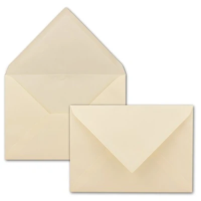 Afbeelding van Gustav Neuser enveloppen, 150 x DIN C5 (16,2 22,9 cm), crème met geribbelde structuur, 100 gram per m², enveloppen structuurreliëf, natte plakrand