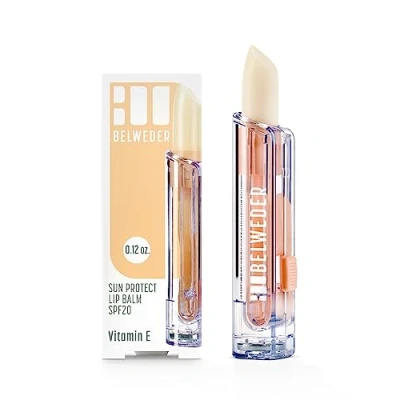 Afbeelding van BELWEDER Zonwerende lippenbalsem SPF20 met vitamine E beschermend, rustgevend, regenererend ideaal voor zee en bergen transparante balsem mannen vrouwen 1 stick à 3,5 g