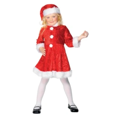 Afbeelding van Kerst jurkje met muts voor meisjes 122/128