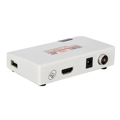 Afbeelding van ASHATA HDMI naar Coax RF Converter Modulator voor TV, Coaxiale Adapter Box met afstandsbediening, Ondersteuning 480I/480P/576I/576P/720P/720I/1080I/1080P (100 240V)(EU)