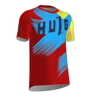 Afbeelding van Fietsshirt, voor heren, T shirt, korte mouwen, jersey, ademend, top, mountainbike, stadsfiets, multisport, fitness, stijl 26, XL
