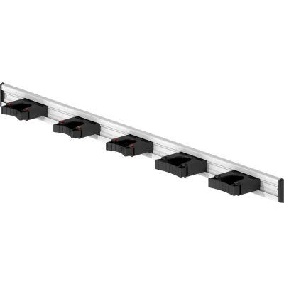 Afbeelding van Toolflex Wandstrip Met Klemmen Zwart 90 Cm 3X Ø 20/30 + 2X 30/40 Mm