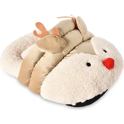 Afbeelding van Happy Pet Hondenmand Pluche Rendier Kerstthema 56X39X28 cm Knusse Feestdagen Mand voor Honden Warm en Geborgen