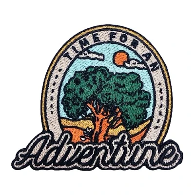 Afbeelding van Finally Home Patch om op te strijken Time for an Adventure Wandpatches, berg strijkplaatje, bos opstrijkbaar, camping patches, boom strijkpatch