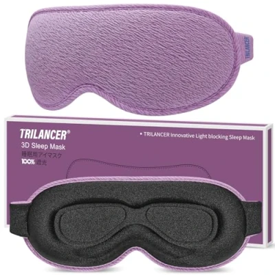 Afbeelding van Innovatief Slaapmasker Sleep Mask voor Mannen en Vrouwen, 100% Lichtblokkerend Ontwerp Oogmasker, Eye Mask, Nachtmasker, om te Slapen, een Dutje Doen, Mediteren, Reizen, In Het Vliegtuig (Violet)