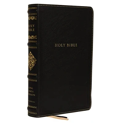 Afbeelding van KJV, Personal Size Reference Bible, Sovereign Collection, Genuine Leather, Black, Red Letter, Comfort Print