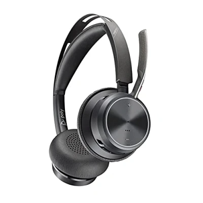 Afbeelding van POLY Voyager Focus 2 Office Headset Bedraad en draadloos Hoofdband Kantoor/callcenter USB Type A Bluetooth Oplaadhouder Zwart