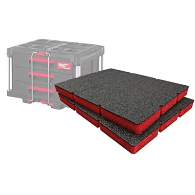 Afbeelding van Shadow Foam Easy Peel Schuiminzetstukken Voor Milwaukee Packout Lade Gereedschapskist [Rood 30 mm Twin Pack] Snijden en Schillen Inserts Gereedschapsorganisatie, Kaizen, 5s,