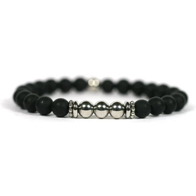 Afbeelding van IbizaMen matte onyx edelstaal RVS 8mm 20cm