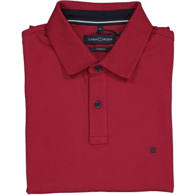 Afbeelding van Casa Moda Polo Stretch Bordeaux Regular fit Heren Poloshirt Maat 4XL