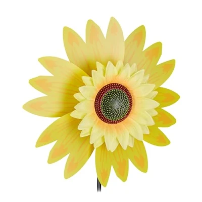 Afbeelding van Relaxdays windmolen bloem tuinsteker zonnebloem windspinner tuindecoratie geel