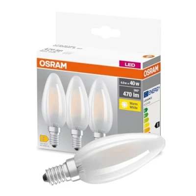 Afbeelding van OSRAM 4058075819375 LED lamp Energielabel E (A G) E14 Kaars 4 W = 40 Warmwit (Ø x l) 35 mm 100 Filament / Retro 3 stuk(s)
