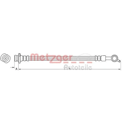 Afbeelding van METZGER 4110849 Remslang 243mm M10 x 1mm NISSAN: Qashqai / Qashqai+2 I (J10, NJ10) 1.6, 2.0, 2.0 Vierwielaandrijving, 1.6 dCi Vierwielaandrijving