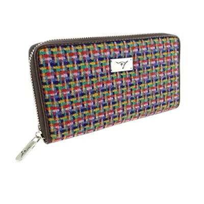 Afbeelding van Dames Portemonnee Staffa Jazzy Weave Harris Tweed muntvak met rits Glen Appin of Scotland