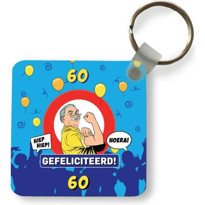 Afbeelding van Sleutelhanger Uitdeelcadeautjes Verjaardag Man 60 Jaar Plastic