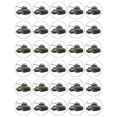 Afbeelding van Tanks Leger Militaire Cupcake Toppers Eetbare Wafel Papier Fairy Cake Verjaardag Taarten Decoraties