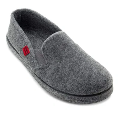 Afbeelding van Andrés Machado Unisex Slippers met gesloten hak dames en heren, zomer winter teen AM002 vilten bovenkant, anti slip rubberen buitenzool Grijs, EU 36
