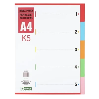 Afbeelding van D.RECT K5 tabbladen kartonnen ordner DIN A4 Verschillende kleuren 5 delig van karton 1