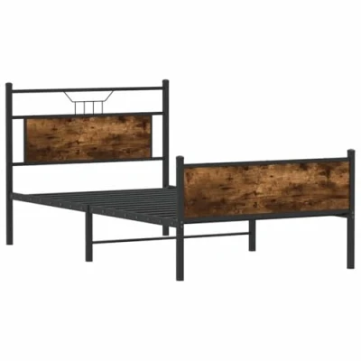 Afbeelding van vidaXL Bedframe zonder matras hout gerookt eikenkleurig 100x190 cm