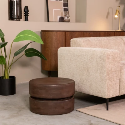 Afbeelding van Label51 Milly salontafel mangohout 50 cm espresso Hout