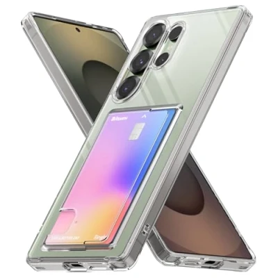 Afbeelding van Ringke Fusion Card Case Compatibel met Samsung S25 Ultra Hoesje Transparant Schokbestendig Beschermend Antikras Ingebouwde Kaarthouder 1 kaart Wallet Hoes voor Galaxy Cover Clear