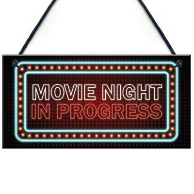 Afbeelding van RED OCEAN Nieuwigheid Bioscoop Kamer Teken NEON EFFECT Film Night Plaque Home Decor Gift
