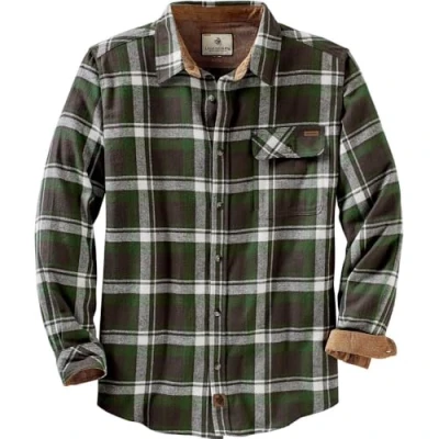 Afbeelding van Legendary Whitetails Heren Buck Camp Flanel, Lange Mouw Plaid Button Down Casual Shirt, Corduroy Manchetten, Mountain Charcoal Plaid, S
