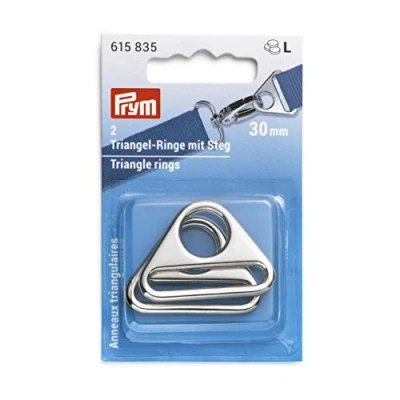Afbeelding van Prym Triangel Ringe mit Steg 30 mm silberfarbig Anello Triangolare, Lega di Zinco, Argento