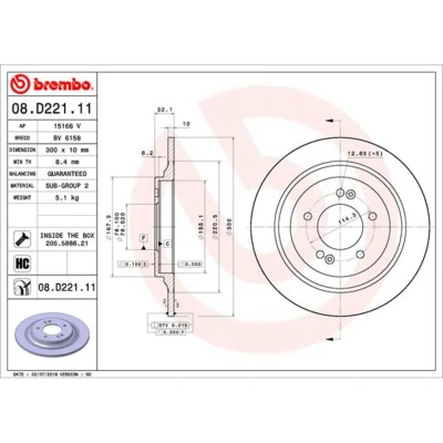 Afbeelding van Brembo Remschijven 08.D221.11