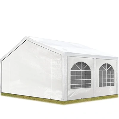 Afbeelding van Hoogwaardige Partytent 5x5 m PE 450 N zeil tuintent feesttent waterdicht in Wit