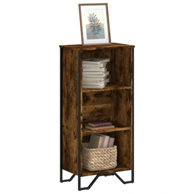 Afbeelding van Boekenkast 50x31x106 cm bewerkt hout gerookt eikenkleurig
