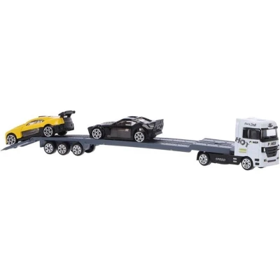 Afbeelding van Overige Merken Die Cast Transporter + 2 Voertuigen Assorti