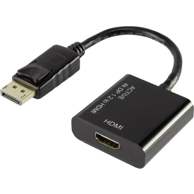 Afbeelding van Renkforce RF 4222524 DisplayPort / HDMI Adapter [1x stekker 1x bus] Zwart Vergulde steekcontacten 10.00 cm