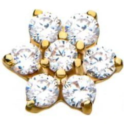 Afbeelding van 14 Karaat Gouden Threadless Oor Piercing Bloemetje
