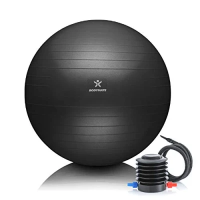 Afbeelding van Gymnastiekbal, premium fitnessbal voor yoga, pilates, core training en zwangerschap, incl. luchtpomp, belastbaar tot 300 kg, in de maten 55/65/75/85 cm, verkrijgbaar verschillende kleuren, met gratis e book