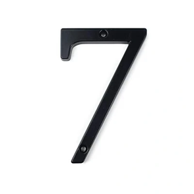 Afbeelding van HASWARE Huisnummerbord 4 inch (10 cm) Moderne Deurnummers Bewegwijzering Plaque Straat Huisadres Cijfers Zinklegering (7, Zwart)
