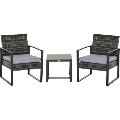 Afbeelding van Outsunny Poly rotan zitgroep 5 delig Tuinset met kussens tuin 863 012 1