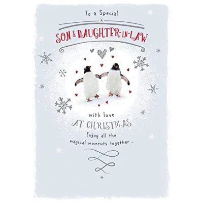 Afbeelding van Piccadilly Greetings Traditionele kerstkaart zoon en schoondochter 9 x 6 inch