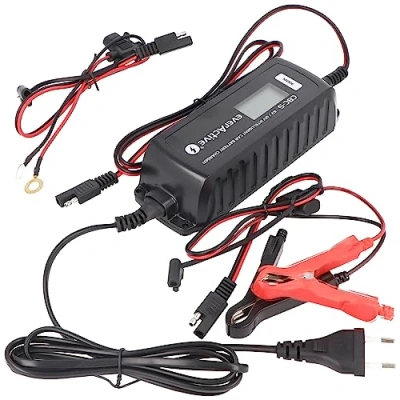 Afbeelding van Snellader met LCD display voor 6 volt en 12 auto, motor, loodzuur, PB, gel, AGM accu