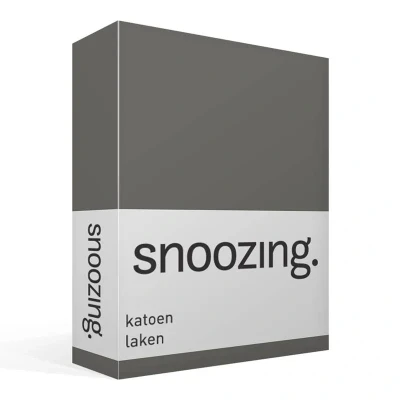 Afbeelding van Snoozing Laken Katoen Lits jumeaux 240x260 cm Antraciet