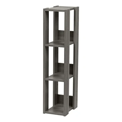 Afbeelding van Iris Ohyama, Opbergmeubel/Kleine opberger/Opbergplank/Zijkast, Verstelbare plank, Design, Kantoor, Woonkamer Open Wood Rack OWR 200 Grijs Eiken