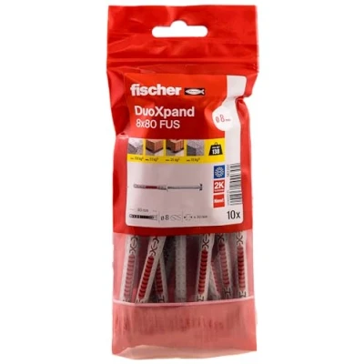 Afbeelding van fischer constructieplug [10st] DuoXpand FUS B zeskantkop 8x80mm
