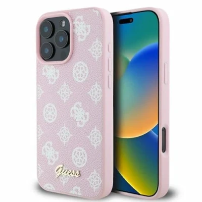 Afbeelding van CG Mobile Guess GUHMP16XPGPYSP Hoes voor iPhone 16 Pro Max 6,9 inch roze hardcase Peony Script