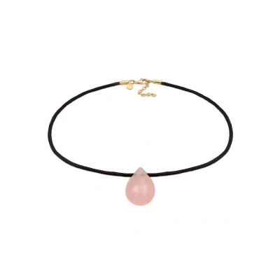 Afbeelding van Elli Edelstein Tropfen Ketting, Dames, Maat: 36, Rosa
