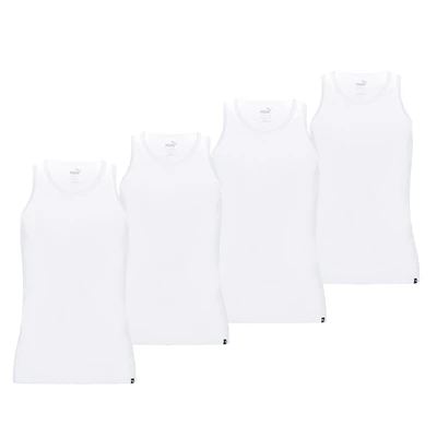 Afbeelding van Puma Herren 4ER PACK BASIC, UNTERHEMD, Rundhals Top, Heren, Maat: Large, Weiß