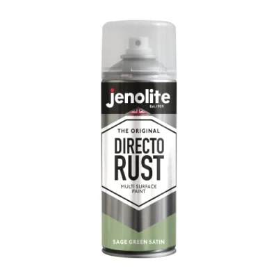 Afbeelding van JENOLITE Directorust Satijnverf SALIEGROEN Multi oppervlak Hout, metaal, kunststof, keramiek en verroeste oppervlakken 400 ml RAL 7494C